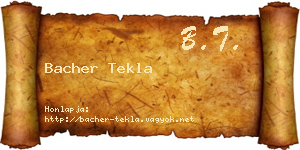 Bacher Tekla névjegykártya